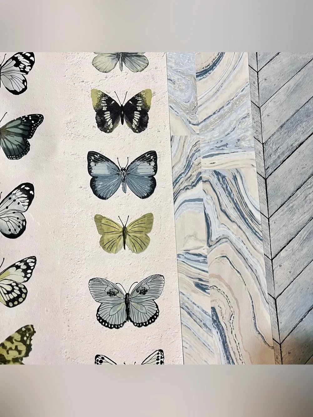 14 Large Assorted Designer DIY Scrapbooking Marble & Butterflies Pattern Sheets